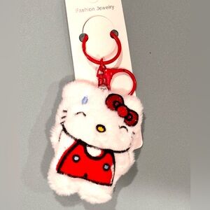 BAG CHARM Fashion Jewelry Red and White Hello Kitty Plush Bag Charm